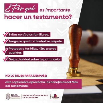Últimos días para aprovechar la campaña del Mes del Testamento en Baja California