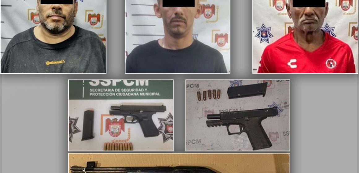 xs Detienen a tres hombres armados en distintos puntos de Tijuana