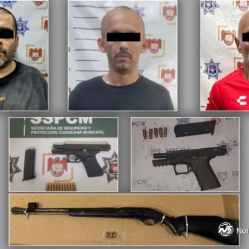 Detienen a tres hombres armados en distintos puntos de Tijuana