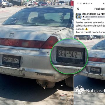 5555 Denuncian actos inmorales de automovilista cerca del COBACH