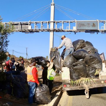 Realizan jornada de limpieza en camellón frente al INIDE en Tecate