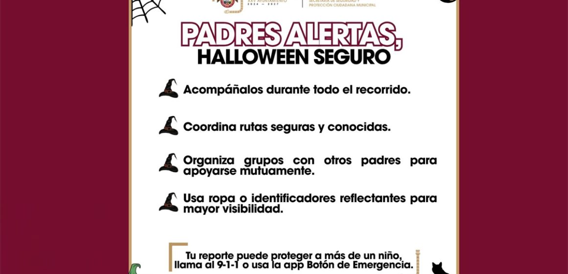 zxcas SSPCM llama a padres a reforzar cuidado de menores durante Halloween