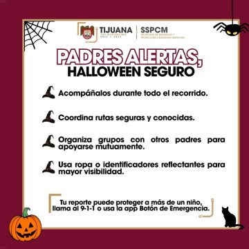 zxcas SSPCM llama a padres a reforzar cuidado de menores durante Halloween