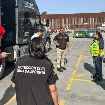 Verifica Protección Civil BC simulacro en comercializadora