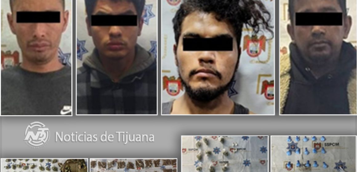 Detienen a cuatro personas y decomisan más de 150 dosis de estupefacientes en Tijuana
