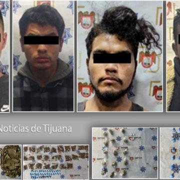 Detienen a cuatro personas y decomisan más de 150 dosis de estupefacientes en Tijuana