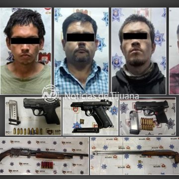 Detienen a cinco hombres armados en distintas zonas de Tijuana