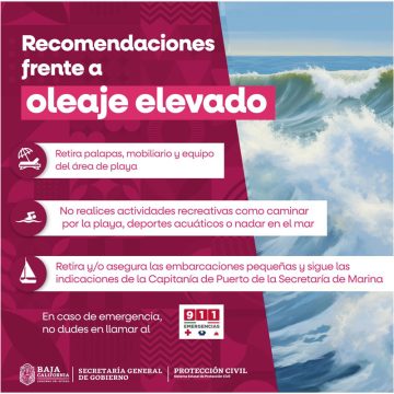 xcv Advierte Protección Civil por alto oleaje y neblina en la zona costera de Baja California