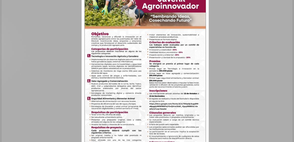 Invita SADER BC a las y los jóvenes a participar en concurso de innovación agropecuaria