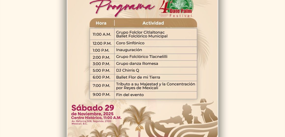 Invita SABER BC a la 4ta edición del Festival Internacional de la Palma Datilera en México