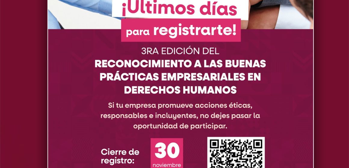 Registro cierra pronto: Buenas prácticas empresariales DD. HH.