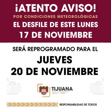 zxcxz Tijuana reprograma desfile por el Aniversario de la Revolución Mexicana debido a lluvias