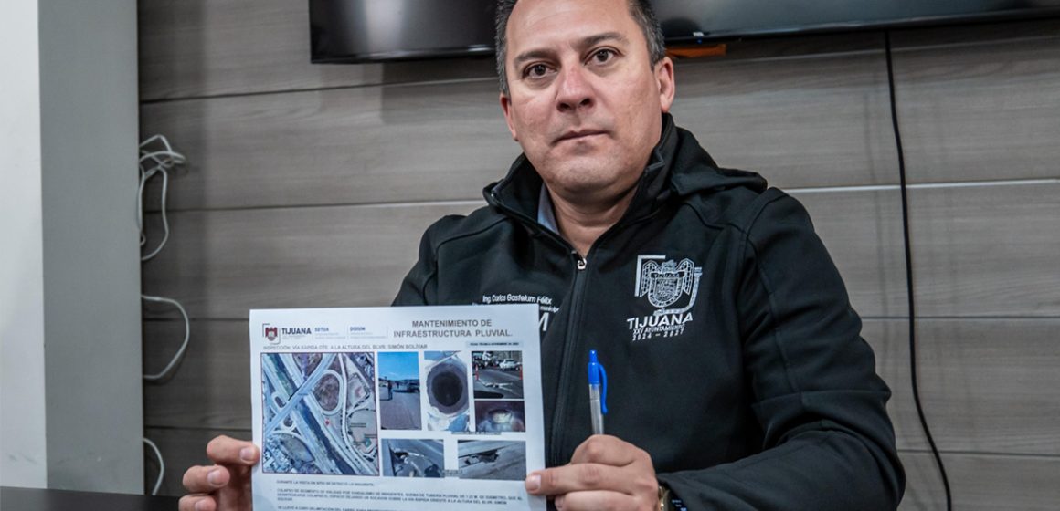 Realiza Gobierno Municipal trabajos de reparación de socavón en la Vía Rápida Oriente