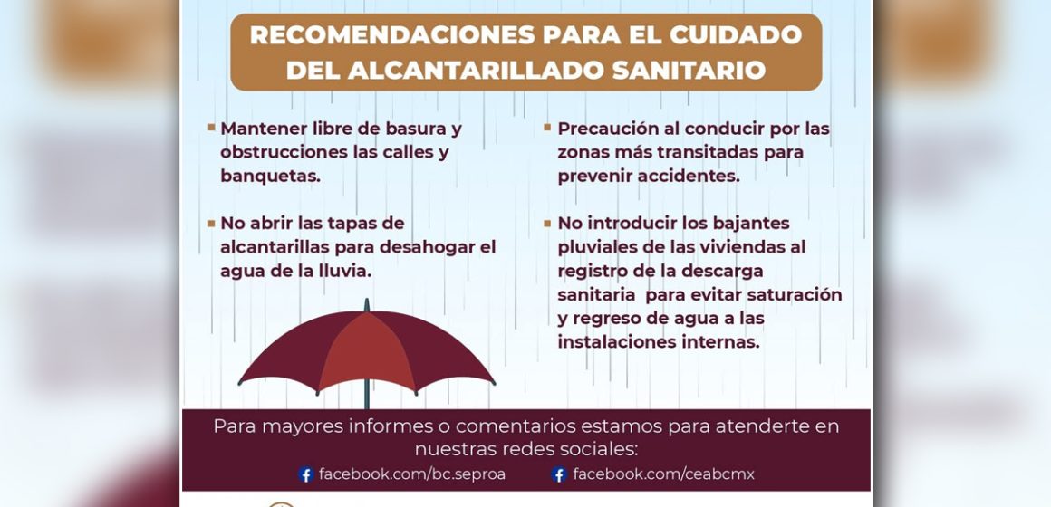 Emiten recomendaciones ante pronóstico de lluvias en BC