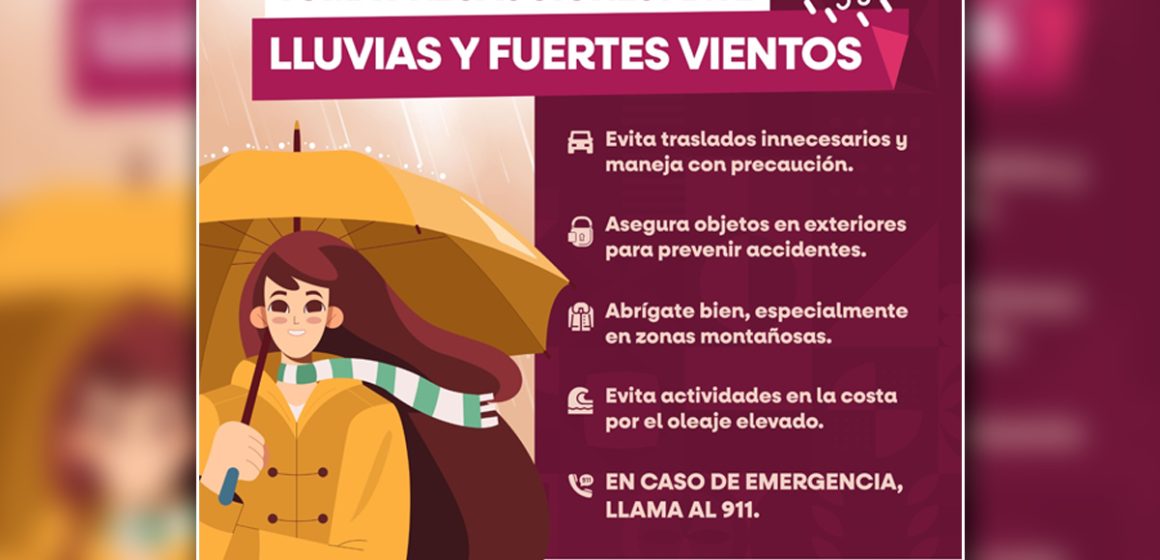 Alerta de Protección Civil por lluvias fuertes en Baja California