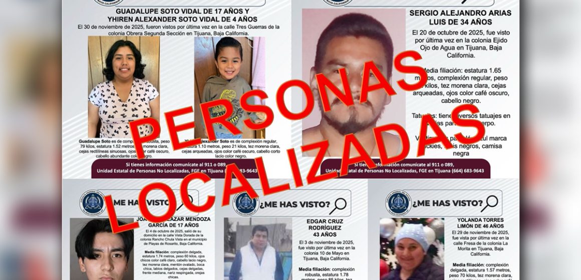 1 Localizan a seis personas reportadas como desaparecidas