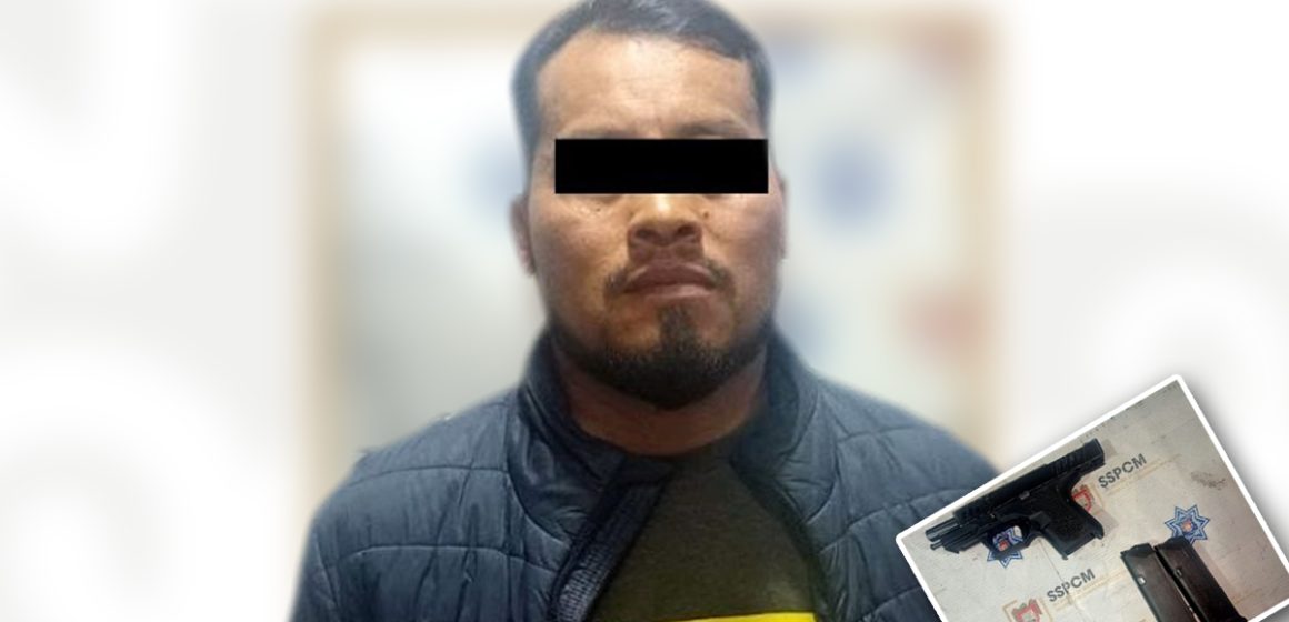 Detienen a hombre por amenazas con arma de fuego