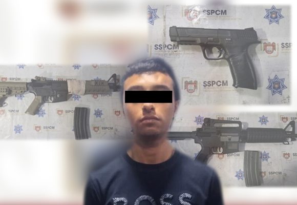 Detienen a hombre tras amenazar a una mujer con réplicas de arma