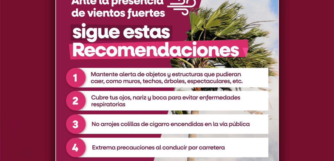 Alerta Protección Civil BC por fuertes vientos en la región