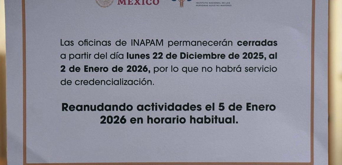 Suspenden atención del módulo INAPAM en el DIF Tijuana por vacaciones