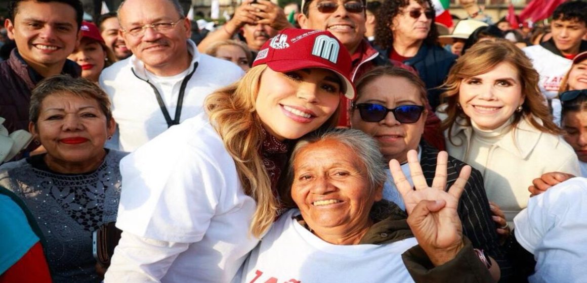 Marina del Pilar acompaña a Sheinbaum en celebración por siete años de la 4T