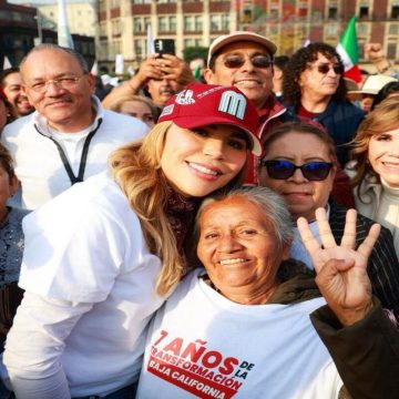 mnnh Marina del Pilar acompaña a Sheinbaum en celebración por siete años de la 4T