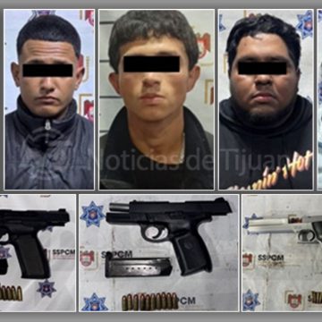 Caen cinco personas por portación de arma de fuego en distintos puntos de Tijuana