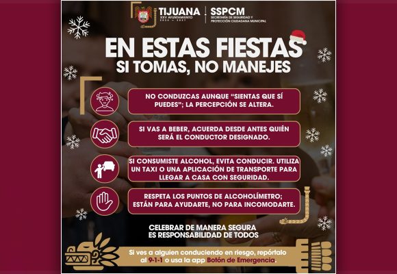 Refuerzan alcoholimetría en Tijuana para prevenir accidentes durante diciembre