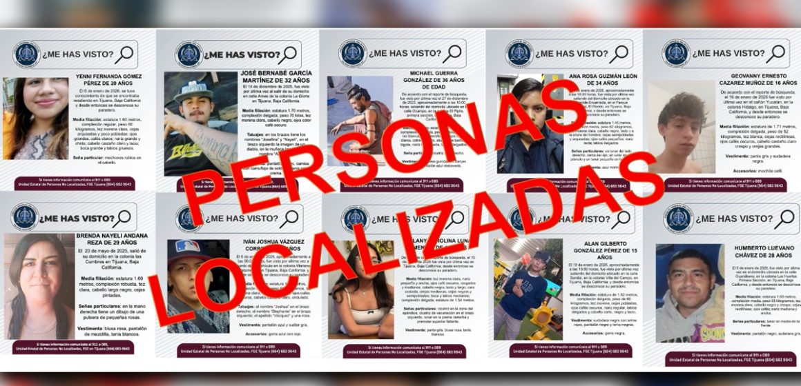 Localiza FGE a 10 personas reportadas como desaparecidas