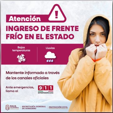 1 Protección Civil BC alerta por ingreso de frentes fríos 30 y 31