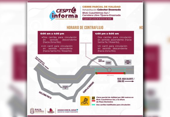 Inician trabajos en bulevar Cuauhtémoc Sur por rehabilitación del Colector Ensenada