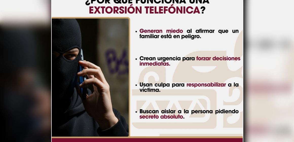 1 SSPCM advierte sobre extorsión telefónica y difunde medidas de prevención