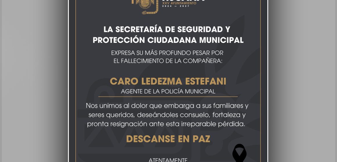 hfghgfh Luto en la SSPCM: la agente Estefani Caro de 23 años pierde la vida de forma trágica