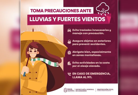 Prevén lluvias fuertes la tarde de este jueves en Baja California