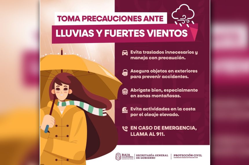 Prevén lluvias fuertes la tarde de este jueves en Baja California
