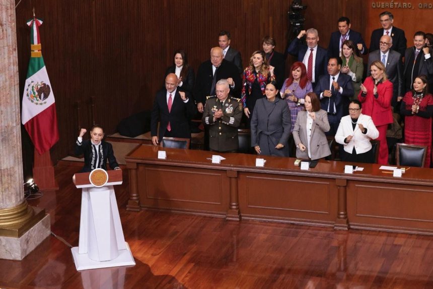 Gobernadora Marina del Pilar acompaña a Claudia Sheinbaum en aniversario de la Constitución