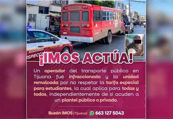 Por negar descuento a estudiante, remolcan camión y multan al chofer