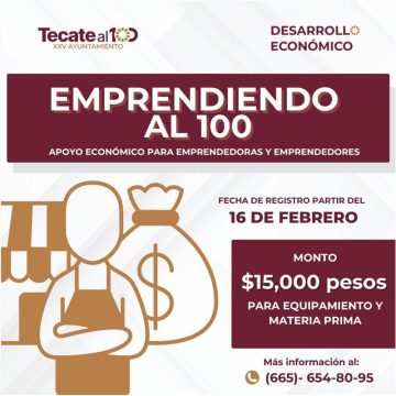 Abren convocatoria en Tecate para apoyar emprendedores con hasta 15 mil pesos