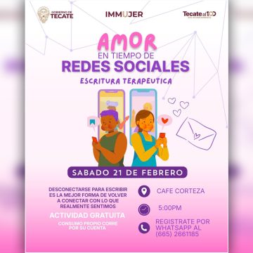 IMMUJER invita a “Amor en Redes Sociales” en Tecate