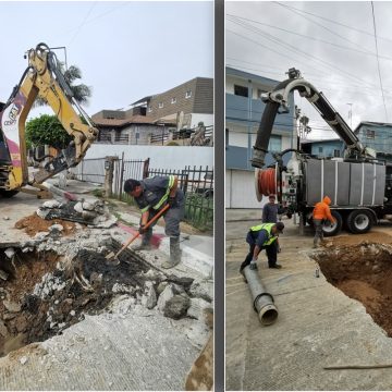 xcvf Colapso de drenaje en la Colonia Alemán por desechos arrojados al sanitario