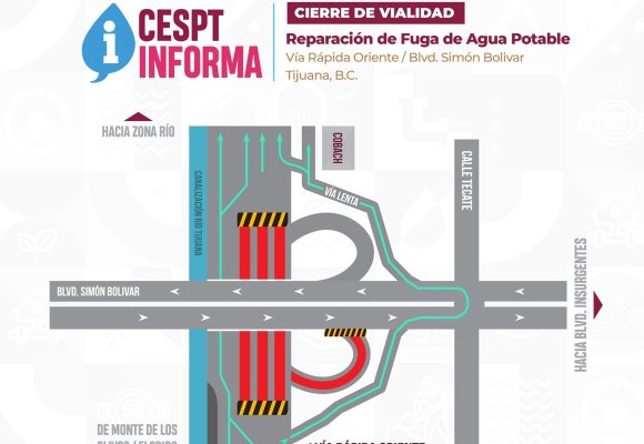 Reparación de tubería cerrará carriles en Vía Rápida