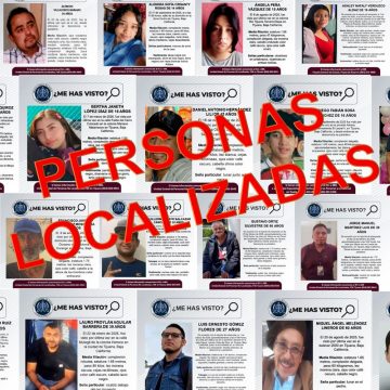 Localizan a 22 personas reportadas como desaparecidas