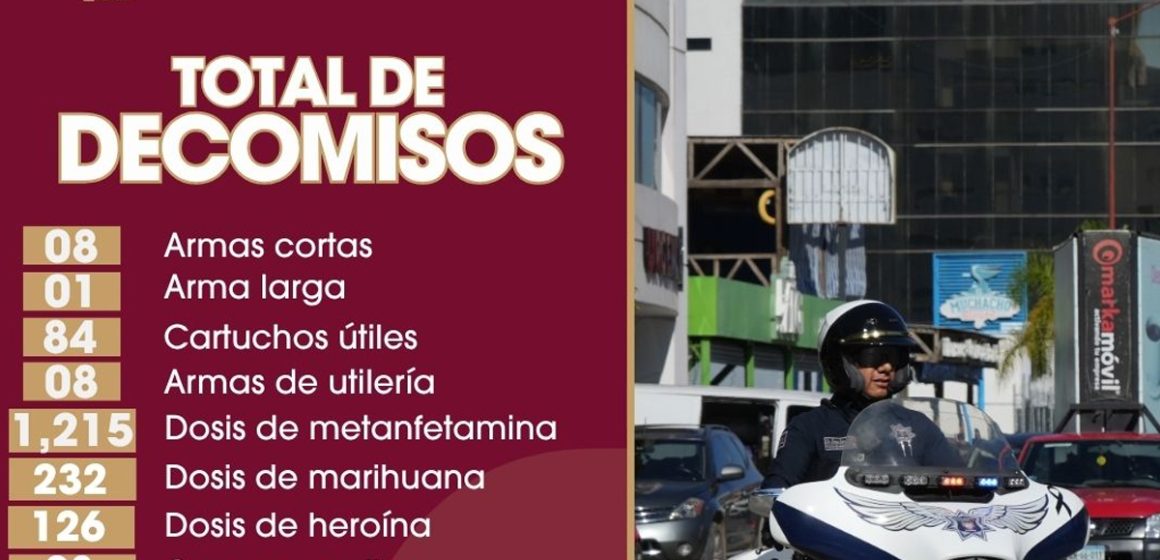 Decomisan drogas y armas en operativos