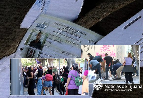 Manifestación del 8M deja daños en Fiscalía en Tijuana