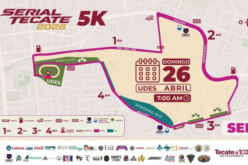 Cierres parciales por carrera 5K en Tecate este domingo