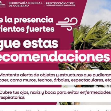 Vientos fuertes y tolvaneras en la región