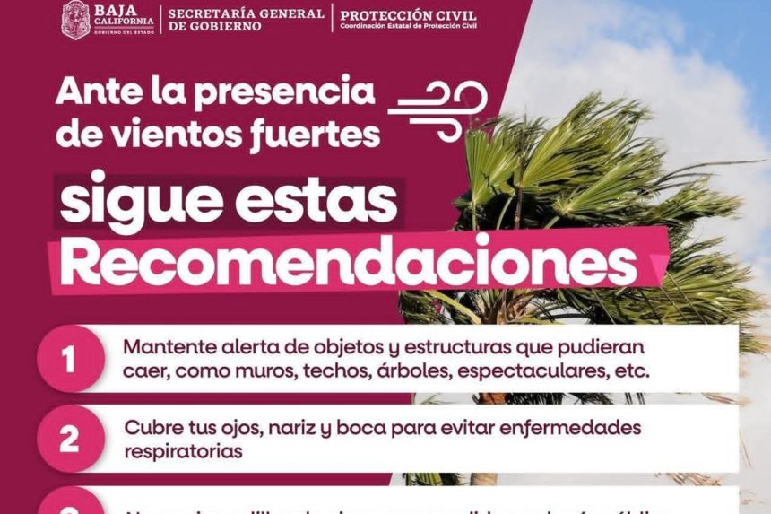 Vientos fuertes y tolvaneras en la región