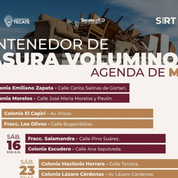 Tecate anuncia jornadas de recolección de basura voluminosa