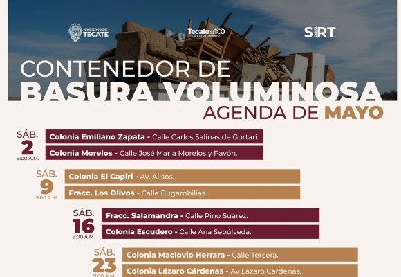 Tecate anuncia jornadas de recolección de basura voluminosa