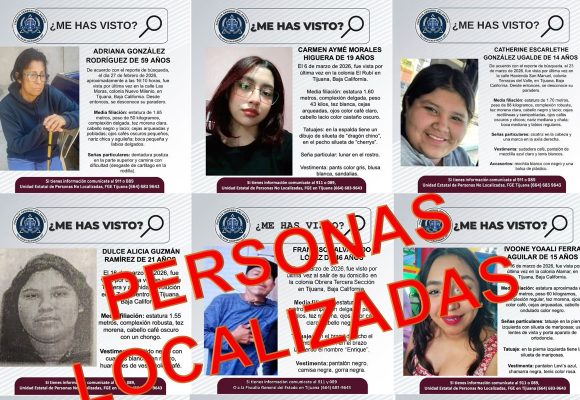 Localizan a nueve personas desaparecidas en Tijuana